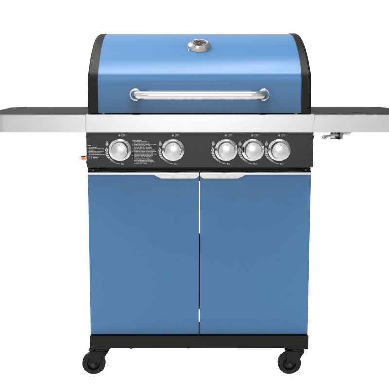 Kuuma myynti Puutarha Kaasu BBQ Grilli OEM Kaasu ja Hiili BBQ Grilli Kaappipyörillä Ruostumaton teräs Kaasu Grilli Grilli