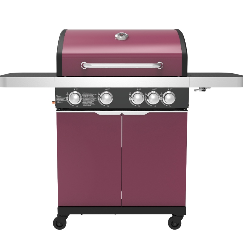 Kuuma myynti Puutarha Kaasu BBQ Grilli OEM Kaasu ja Hiili BBQ Grilli Kaappipyörillä Ruostumaton teräs Kaasu Grilli Grilli